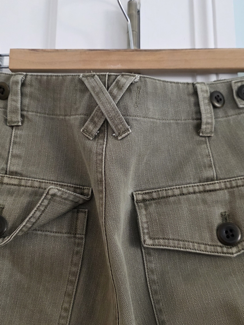ALEX MILL Neil Pant In Herringbone, Vintage Olive, Size 0 - Picture 3 of 12